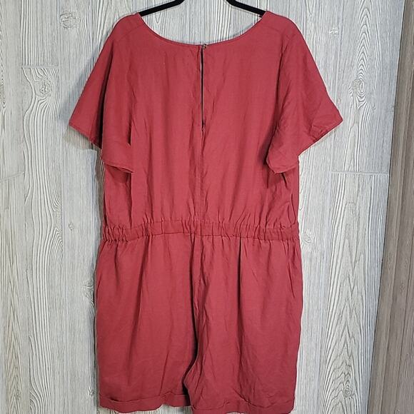 Sonoma Tera Rouge Linen Shorts Romper Womens Plus Size 16W NWT - Picture 5 of 6